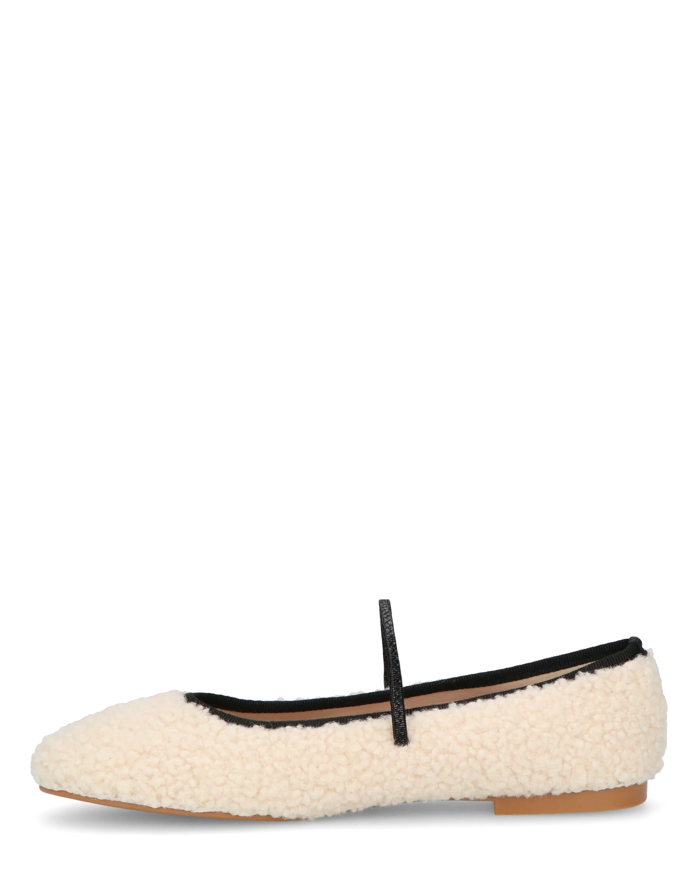 ALISSA - ballerine beige chiaro effetto peluche con suola beige - Image 3