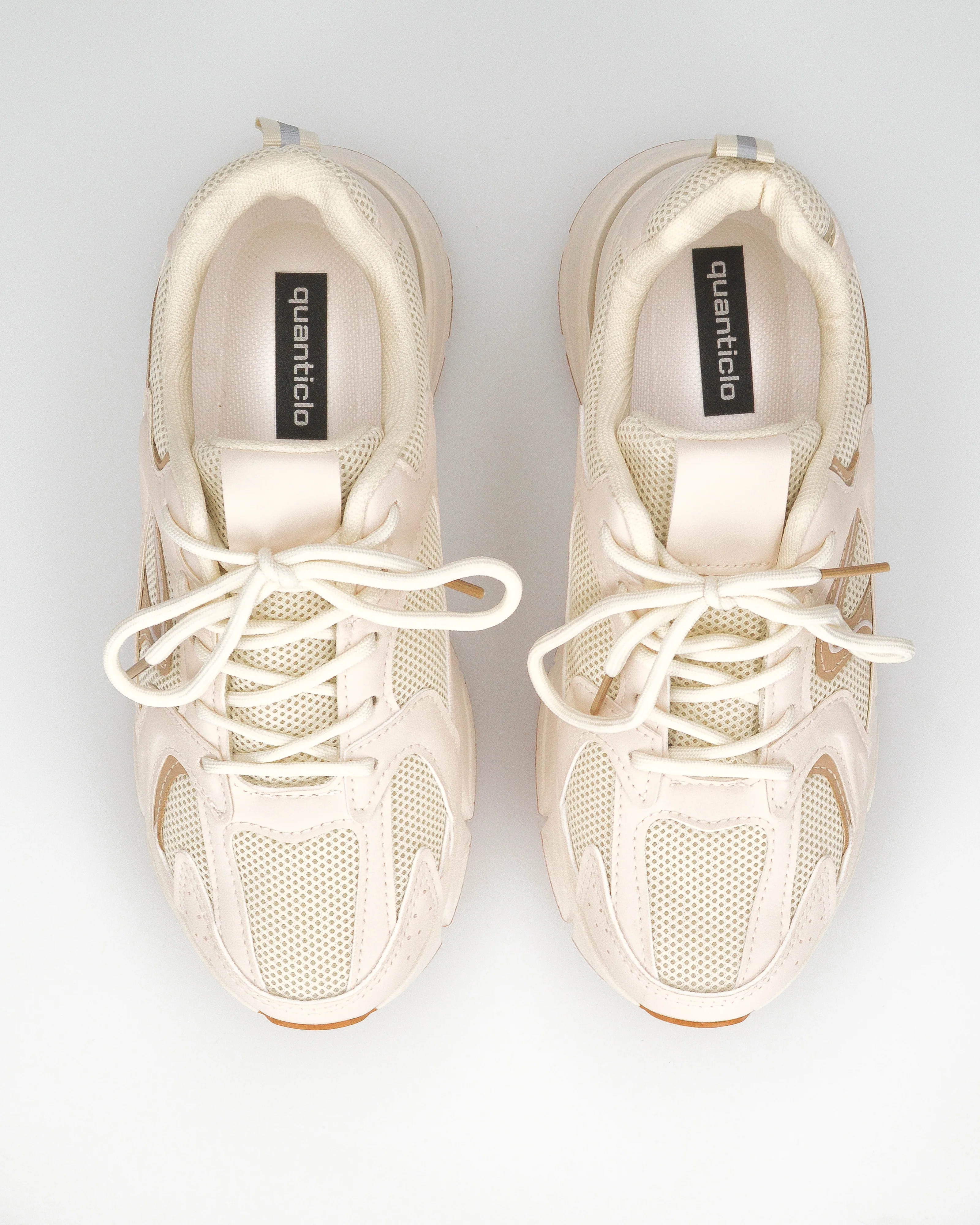 CAROLA - chunky sneakers beige con inserti ed interno rosa - Image 4