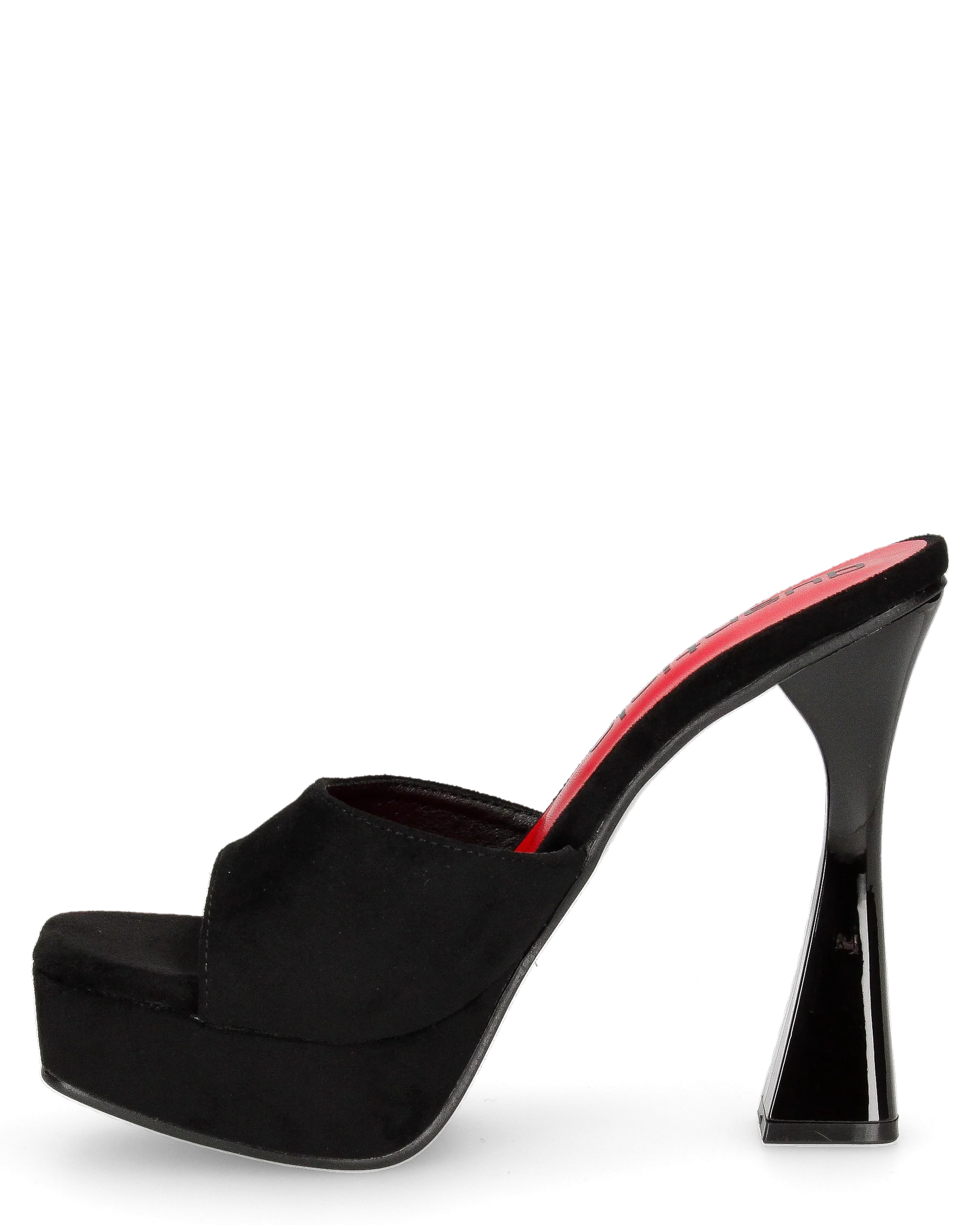CLAUDY - sabot neri scamosciati con tacco a clessidra e plateau - Image 3