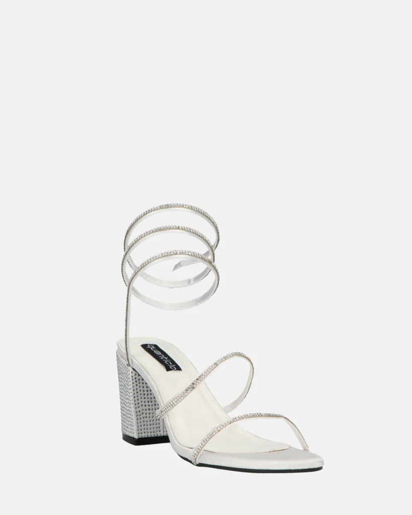 COBY - tacchi alti argento con gemme e spirale - Image 6