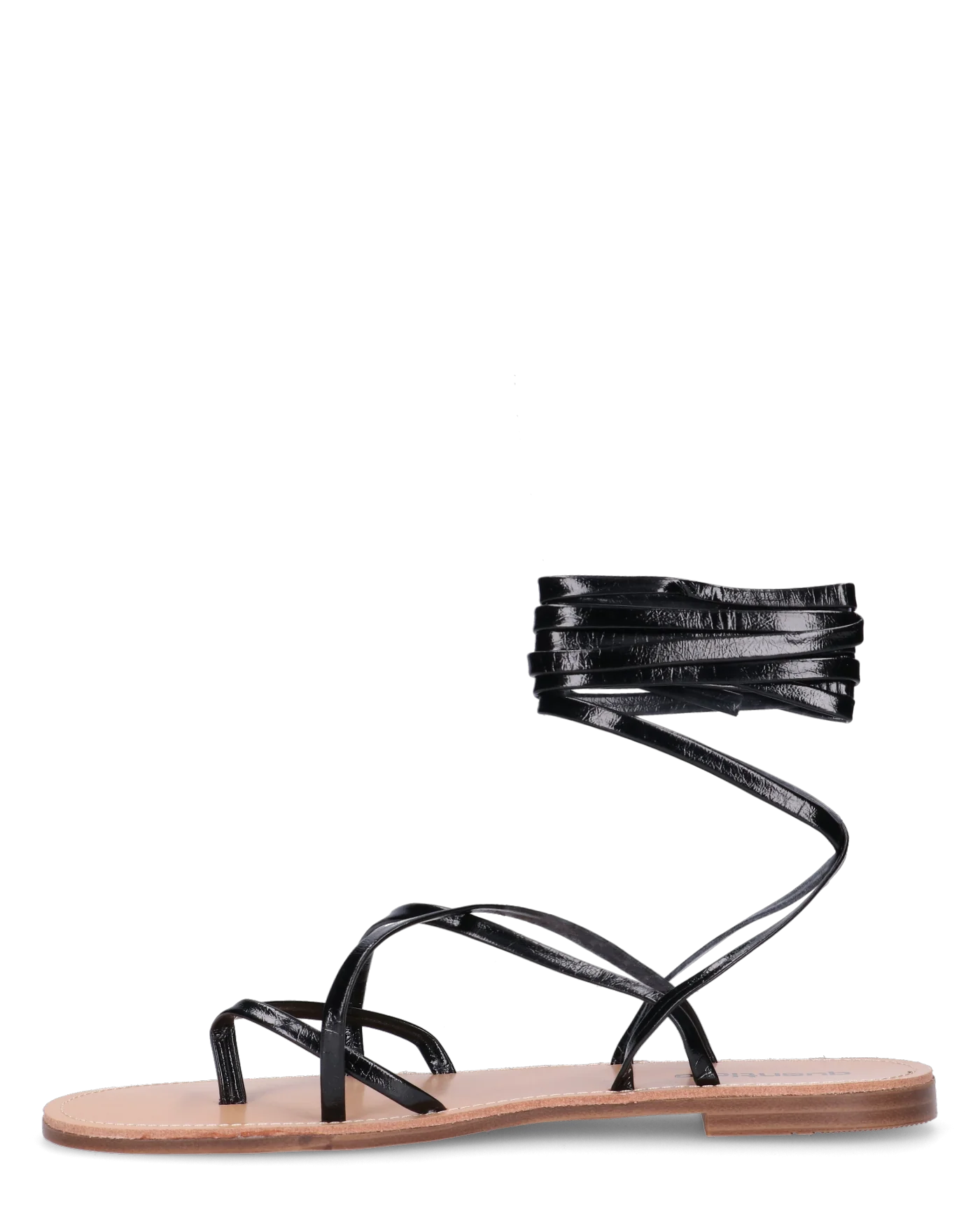 CRESSIDA - sandali bassi beige con cordini nero - Image 3