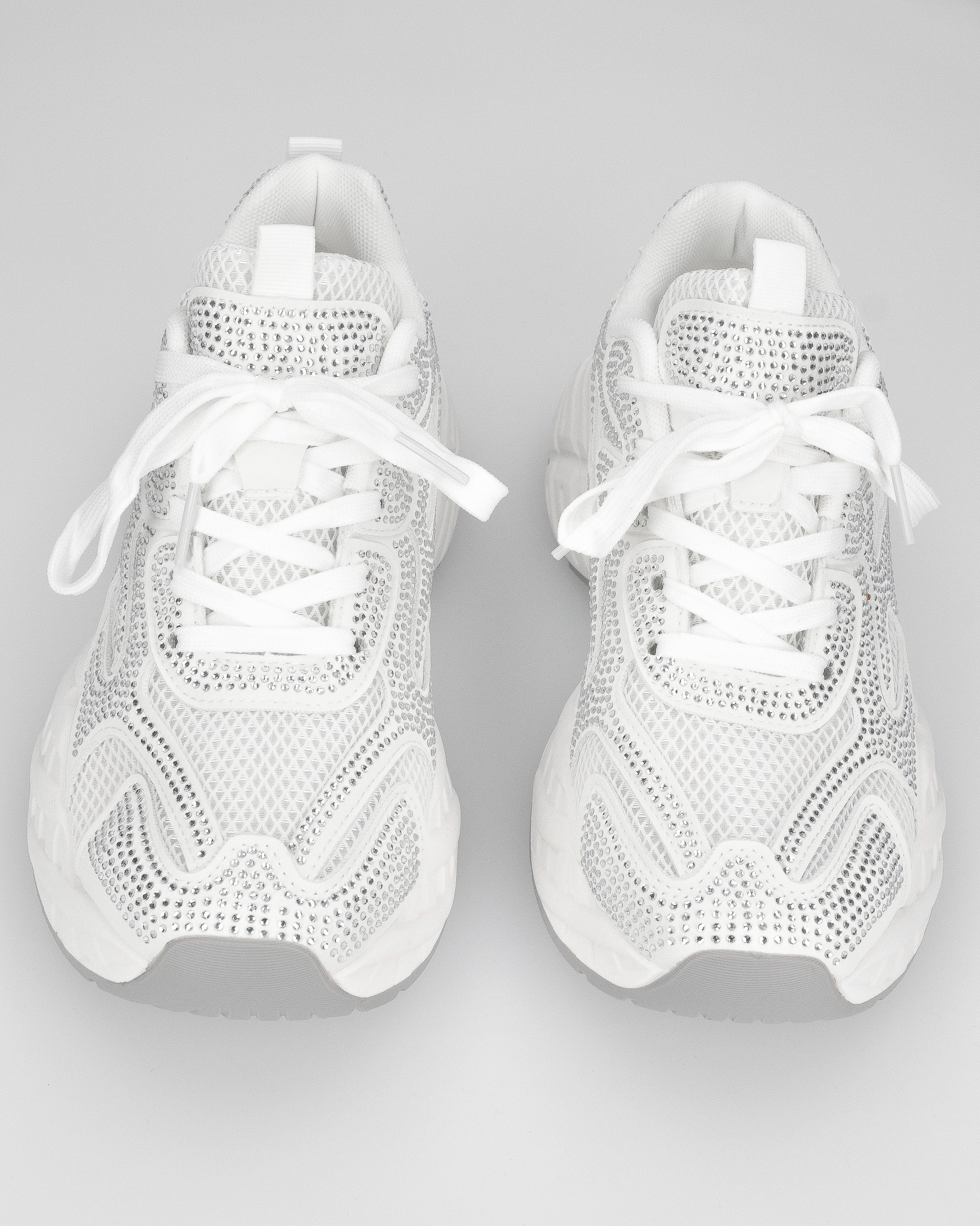 DIANA - Chunky sneakers bianche con tessuto brillantinato - Image 3