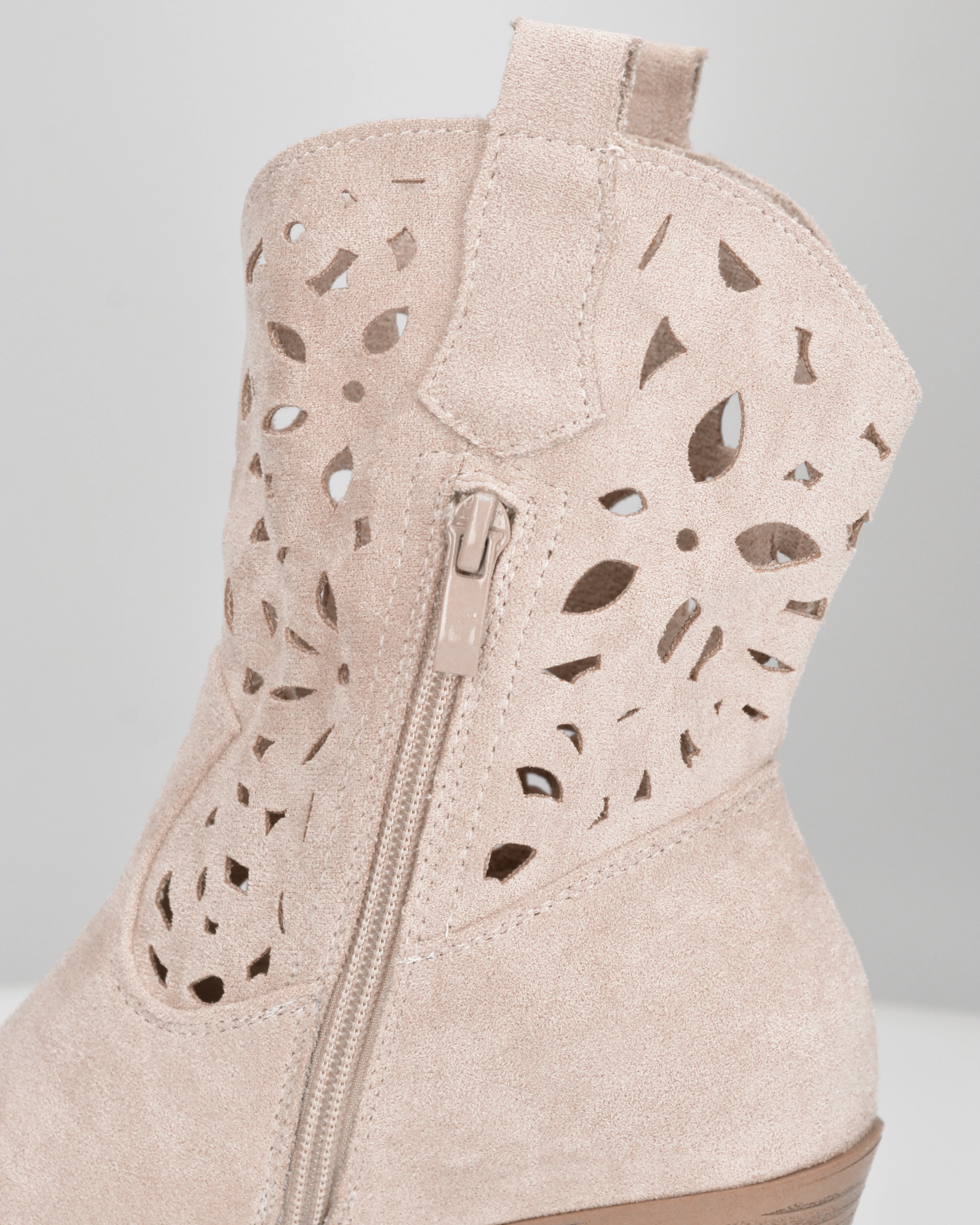 EMA - stivaletti texani beige traforati con tacco a blocco - Image 4