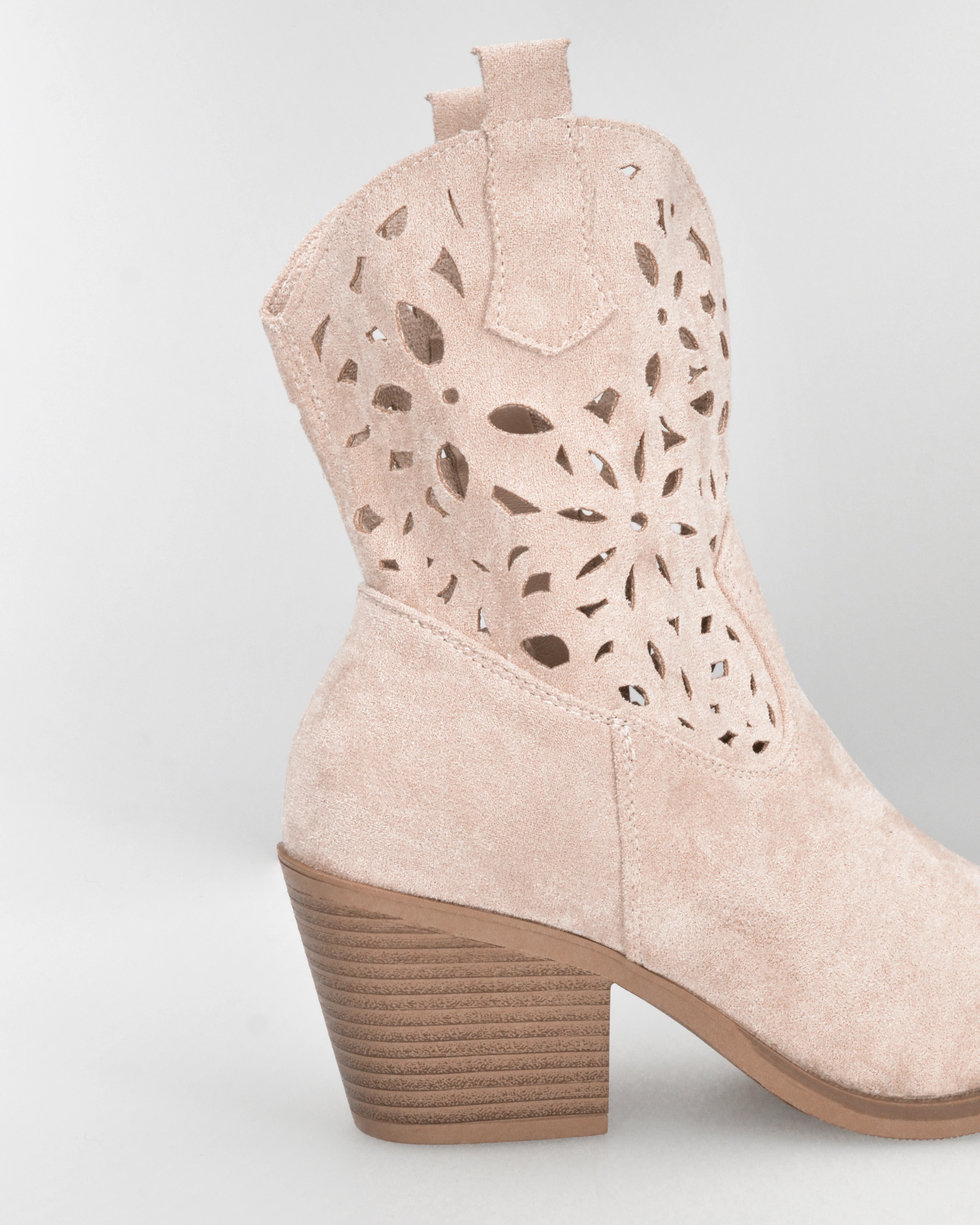 EMA - stivaletti texani beige traforati con tacco a blocco - Image 5
