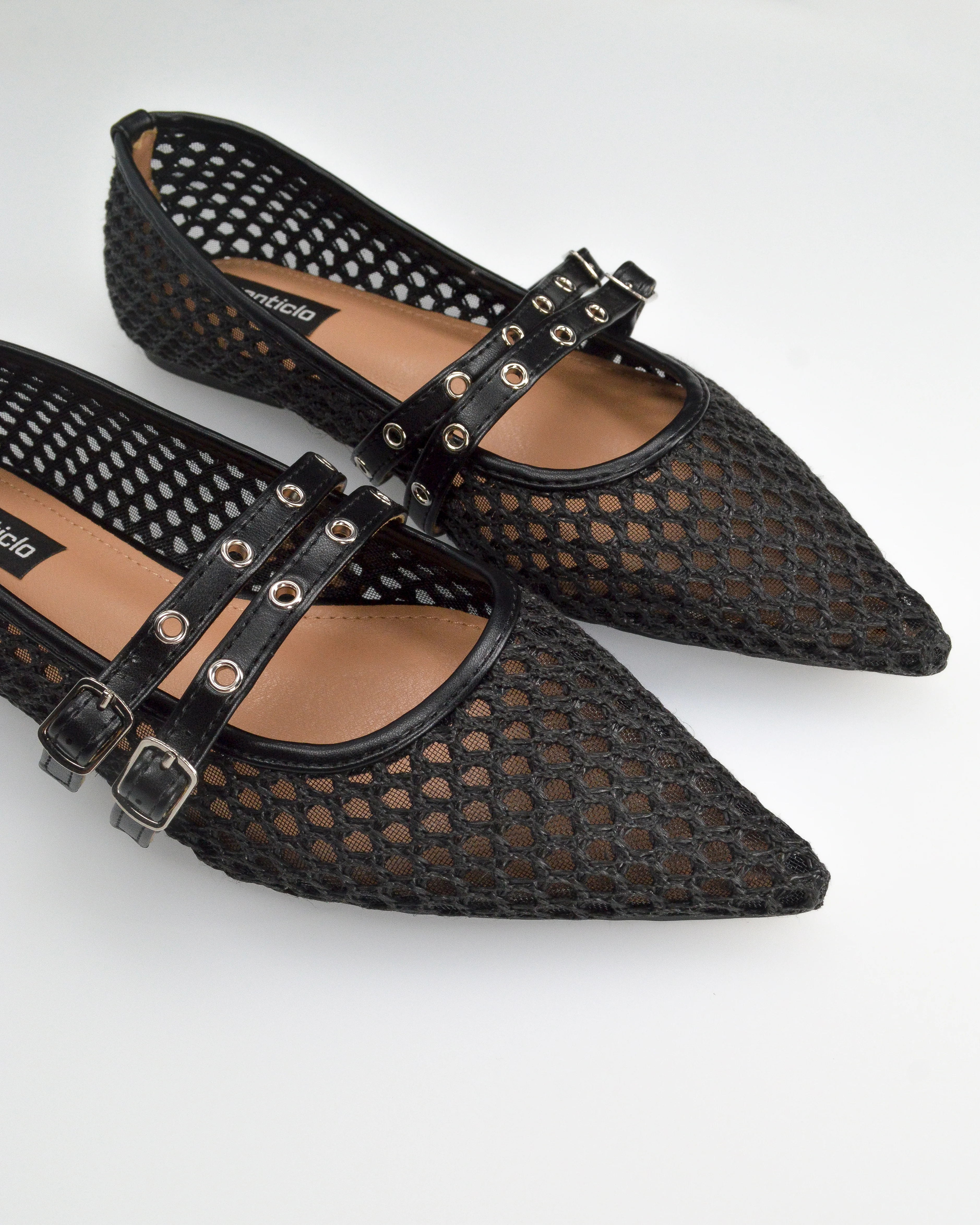 JUNINA - ballerine neri flat con texture traforata - Image 3