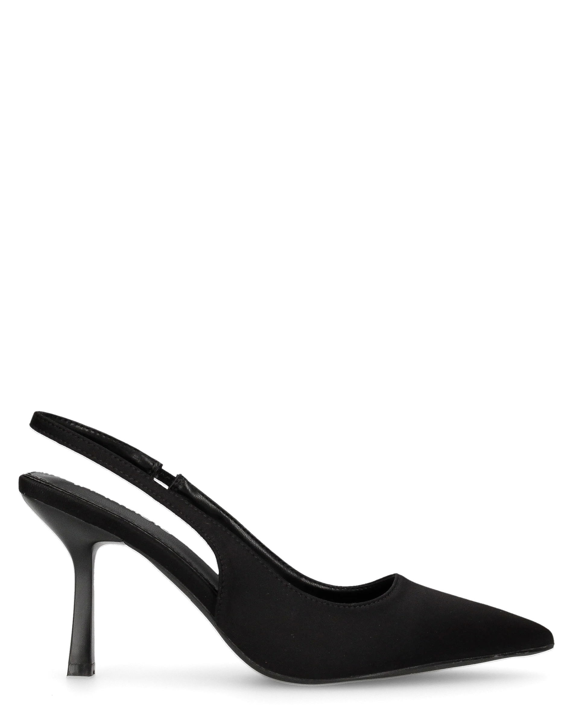 KLARA - Décolleté slingback in lycra nero con tacco a stiletto