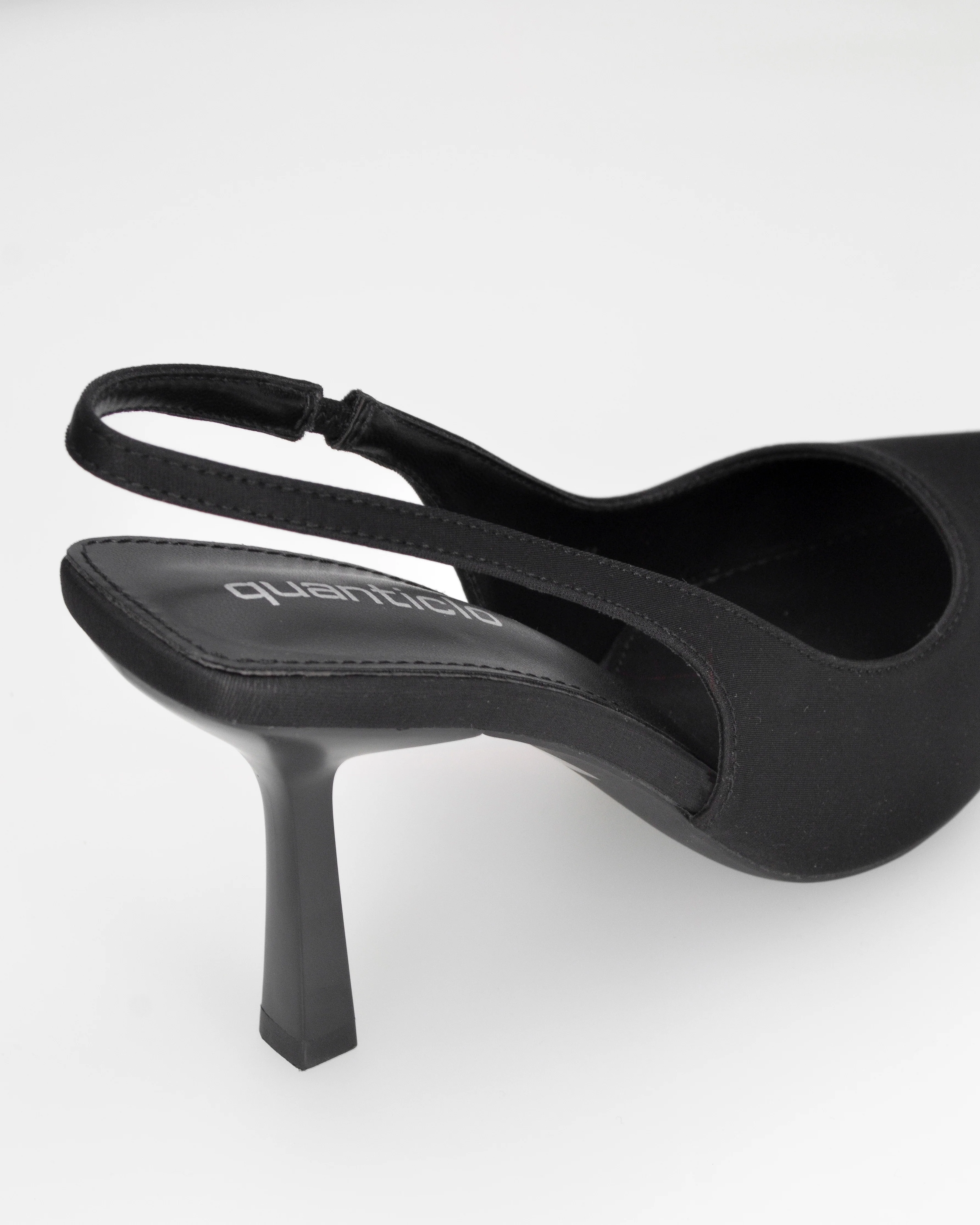 KLARA - Décolleté slingback in lycra nero con tacco a stiletto - Image 4
