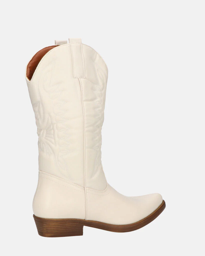 NILLA - stivali camperos beige con ricami - Image 14