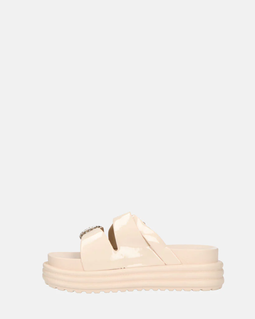 NIVI - sandali platform in glassy beige - Image 10