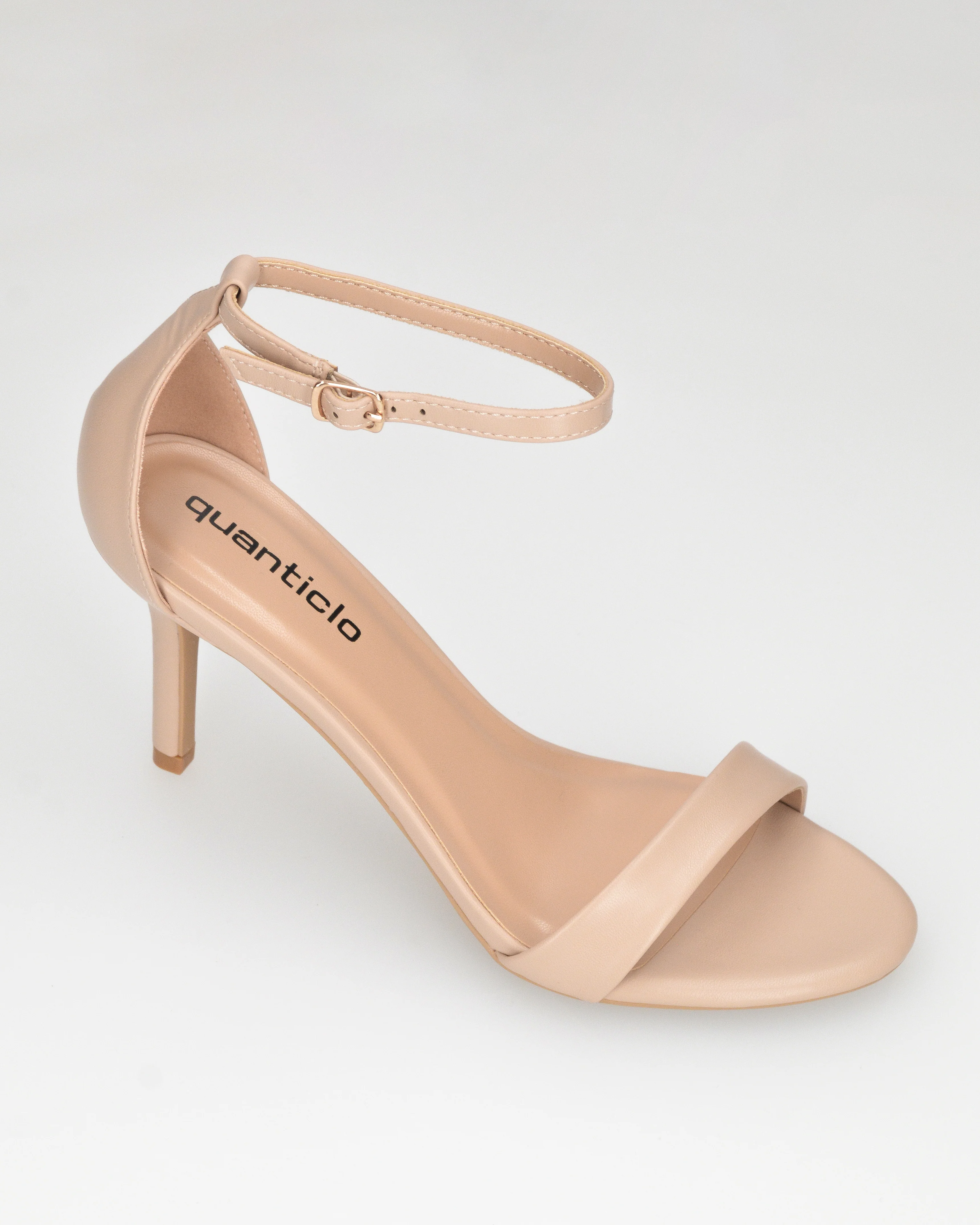 ELIN - sandali con tacco a spillo in ecopelle beige con cinturino - Image 5