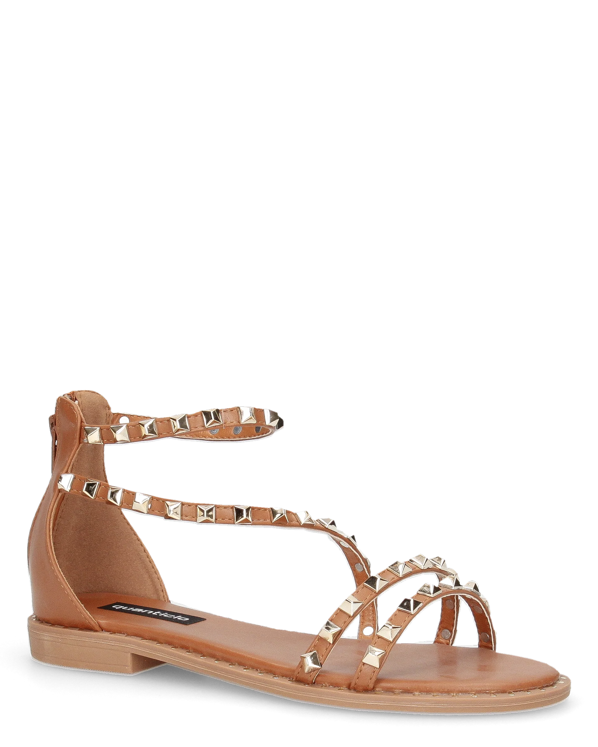 PERCY - sandali flat marroni con borchie metalliche - Image 2
