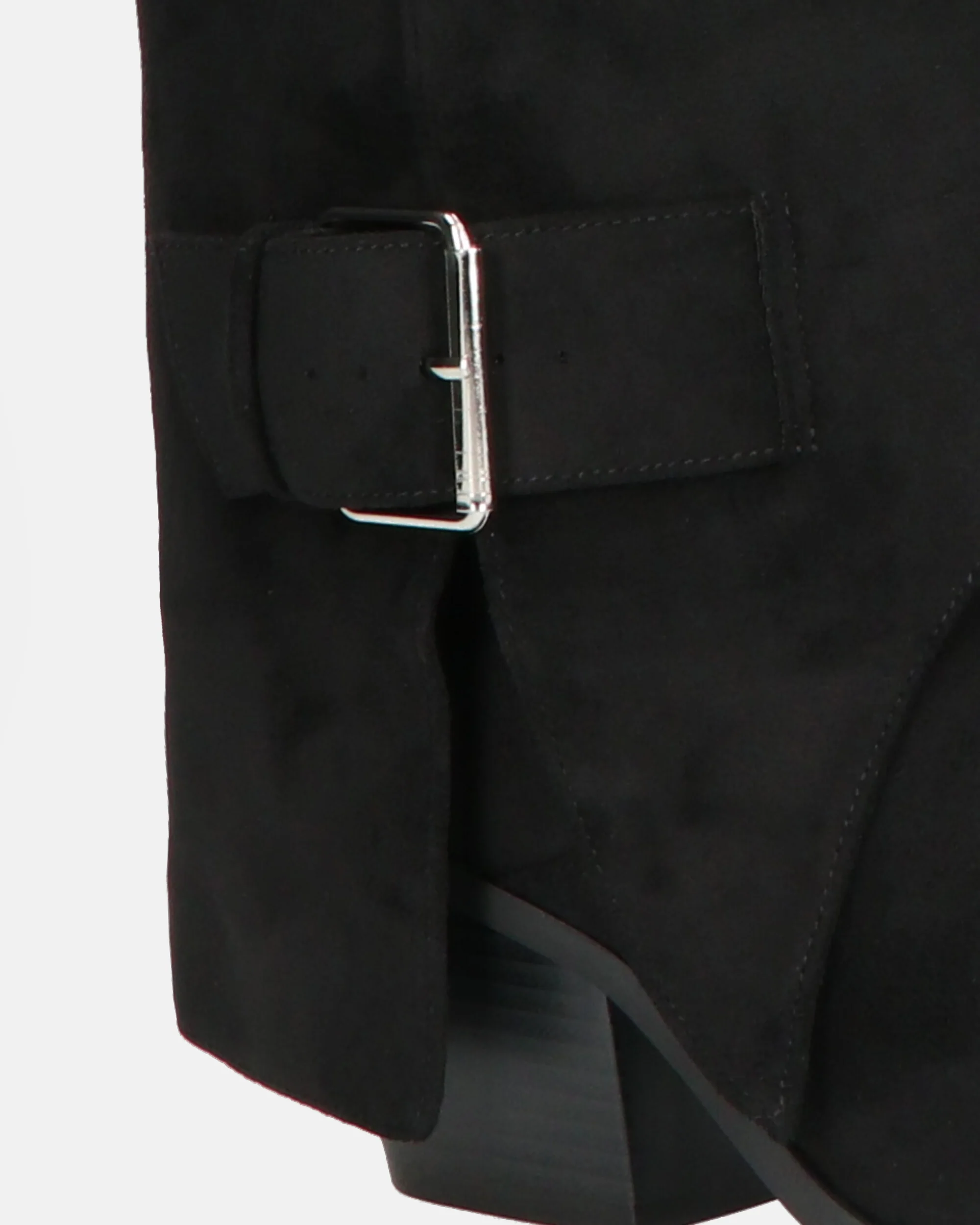 RAHEL - scarpe in camoscio nero con cinture e cerniera laterale - Image 3