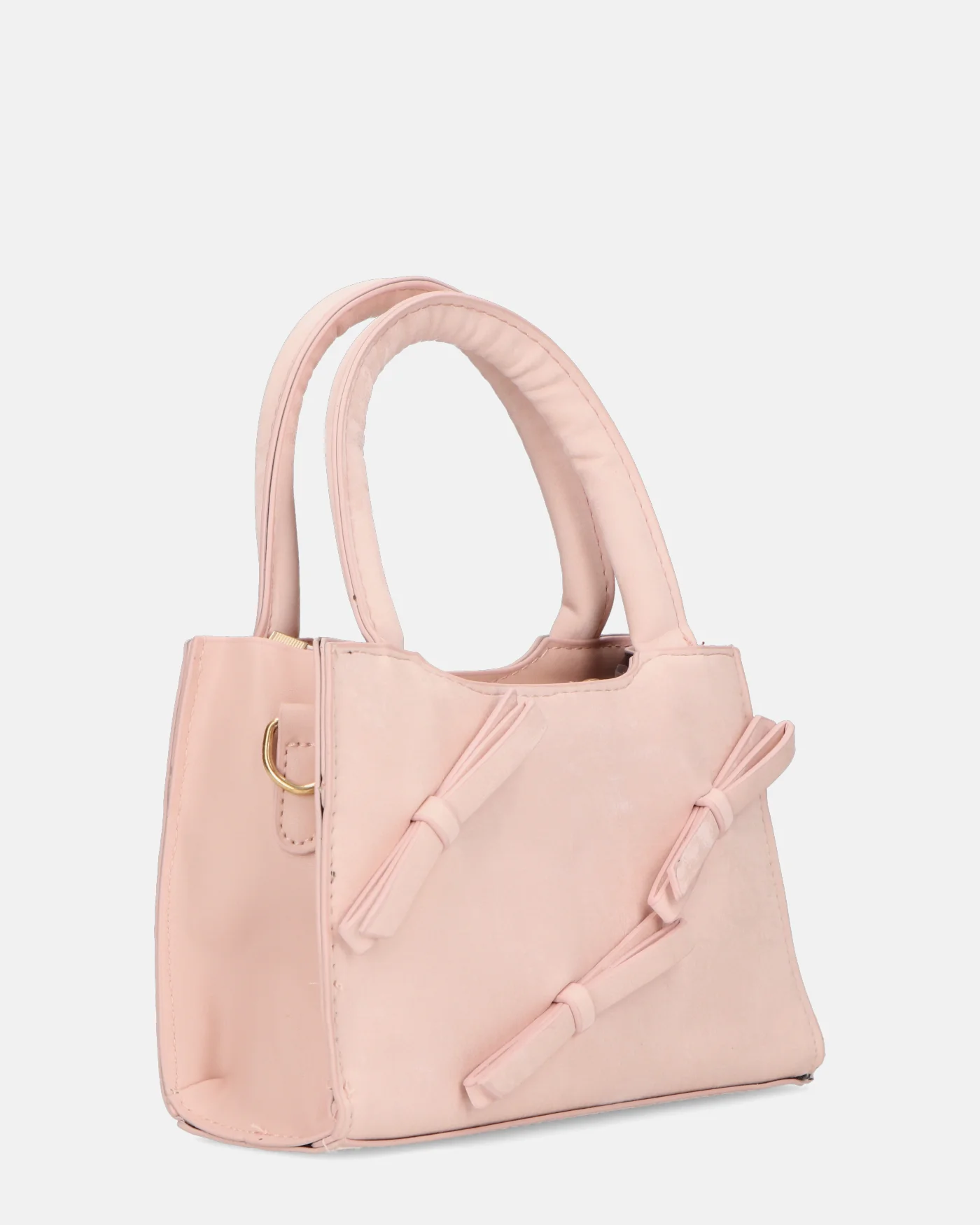 RIBBY - borsetta a mano rosa con chiusura a cerniera e fiocchetti decorativi - Image 3