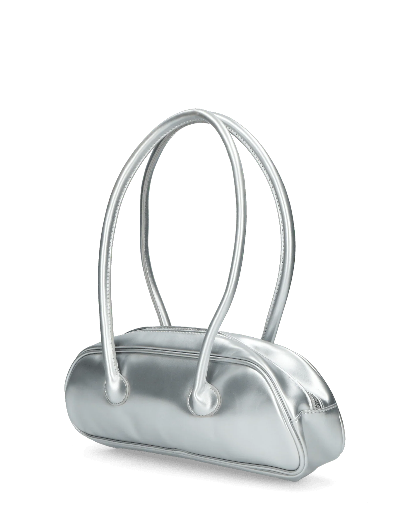 SHASA - borsa argentata a spalla con chiusura zip - Image 4