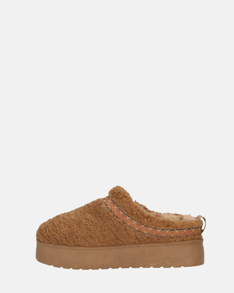 SHIGE - pantofole platform marroni con ricami - Image 10