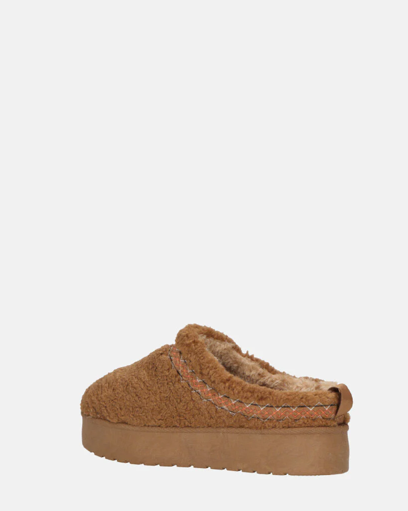 SHIGE - pantofole platform marroni con ricami - Image 11