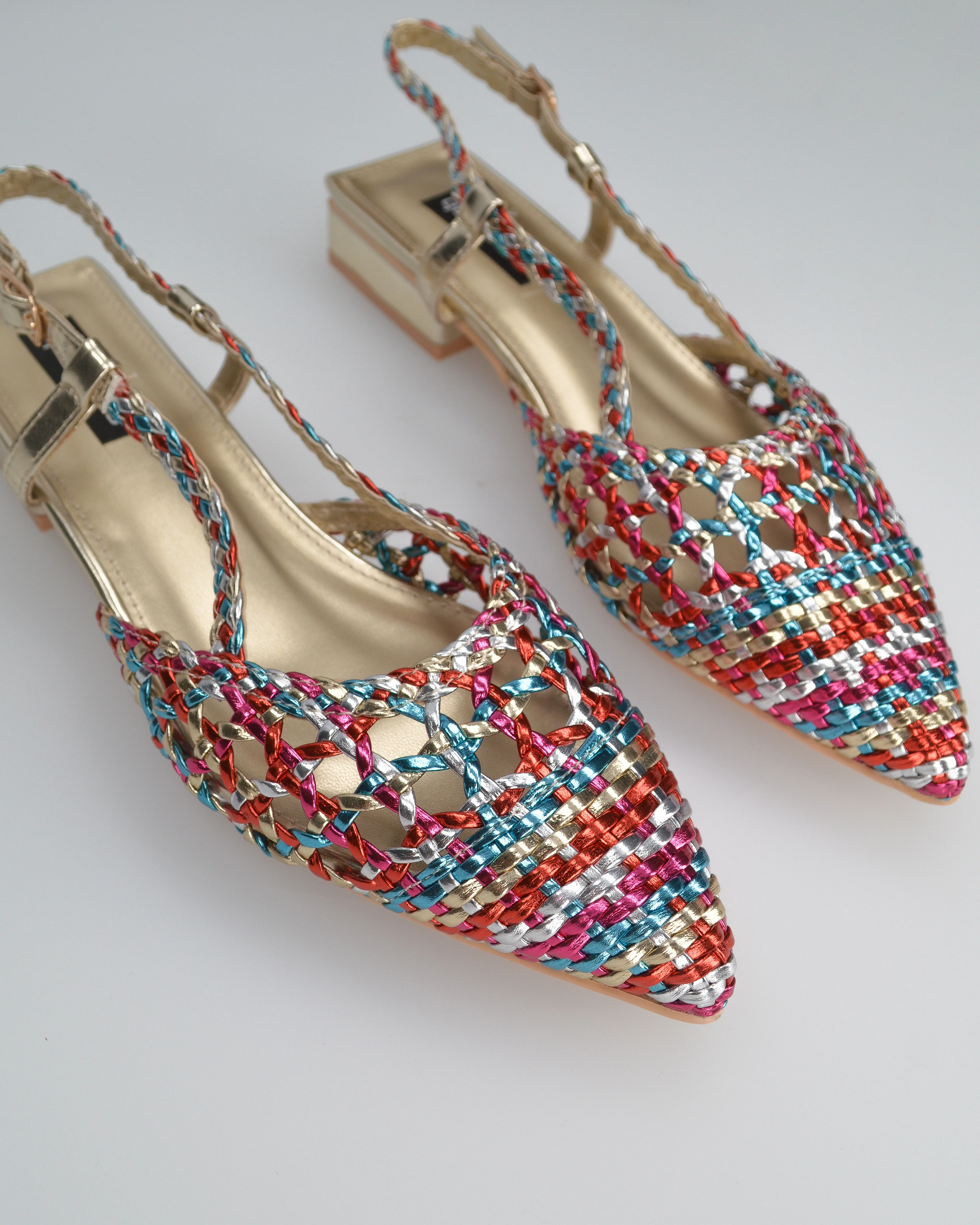 TESSY - sandali con materiale intrecciato multicolore - Image 3