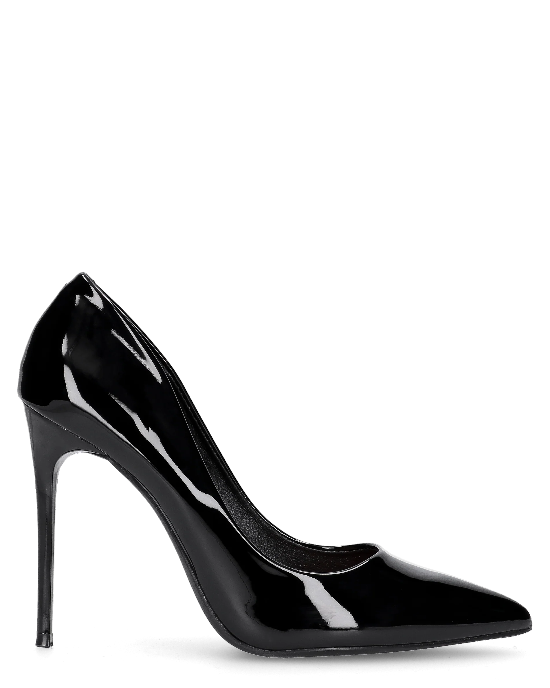 ZAIG - décolleté in glassy nero con tacco a spillo